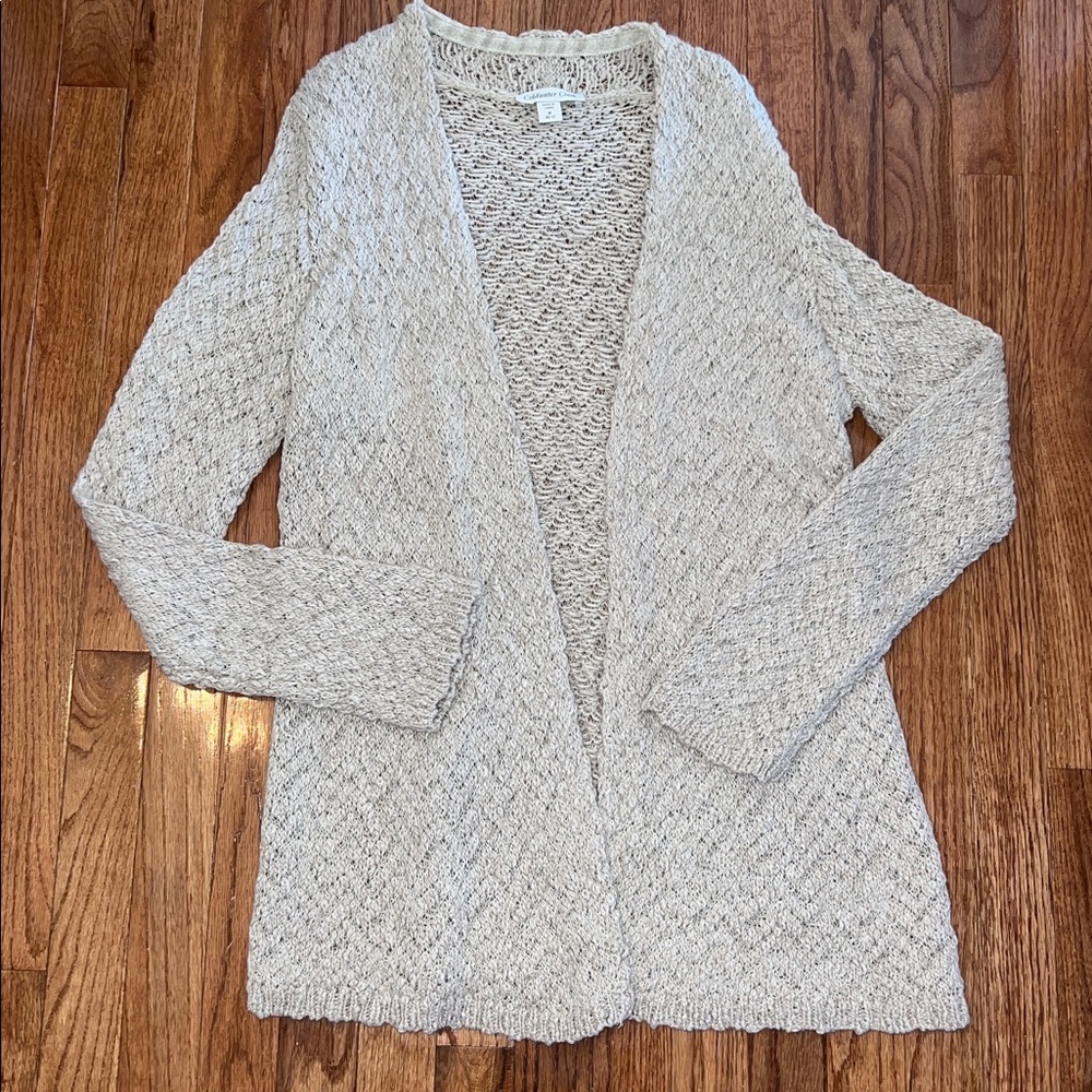 Coldwater Creek Long Sleeve Long Beige Wool Blend Cardigan Women’s Size Medium